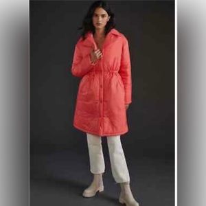 Long salmon/orange Anthropologie (Maeve) Puffer Coat!